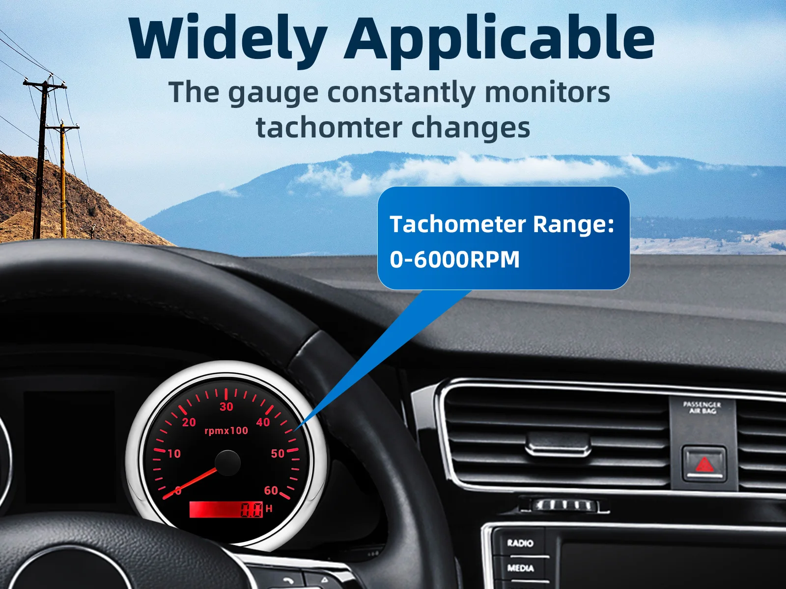 3k/4k/6k/8k RPM Gauge 85mm Tachometer mit LCD Betriebsstundenzähler für Marine Boot Auto 7 Farben LED-Hintergrundbeleuchtung 8000rpm 6000rpm RPM Meter – Detail 8