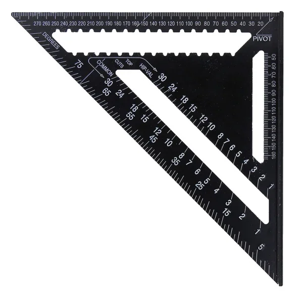 12 inch Woodworking Measurement Tool Metric Aluminum Alloy Triangle Angle Ruler Protractor 30cm Quick Read Square Layout Gauge