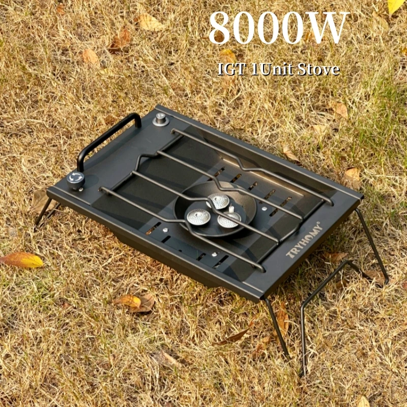 Camping Gas Stove Igt 1 Unit Stove 8000W High Power IGT Gas Burner Folding Brazier Grill Stainless Steel Burner Stove Kitchen