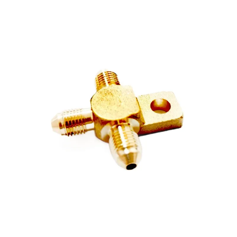For Automobile Pure Copper Brake Pipe Connector High Performance AN3 Quick Connector Tee Brake 10pcs