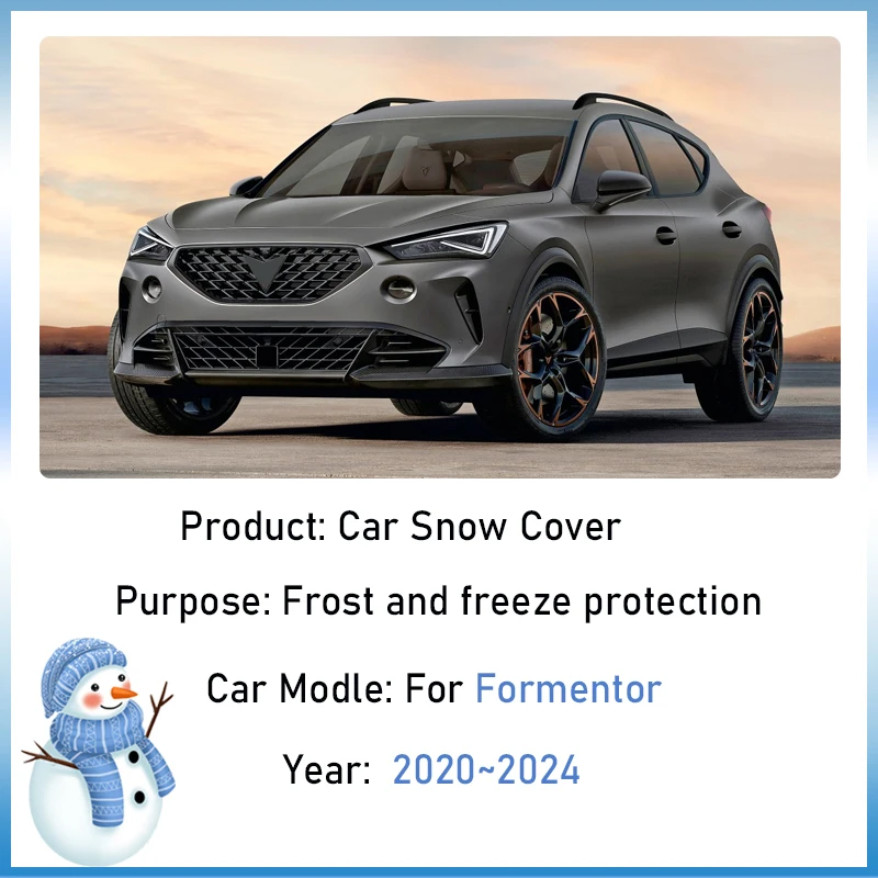 Outdoor Winter Car Snow Cover For Cupra Formentor 2020 2021 2022 2023 2024 Windshield Window Anti Frost Sunshades Accessories