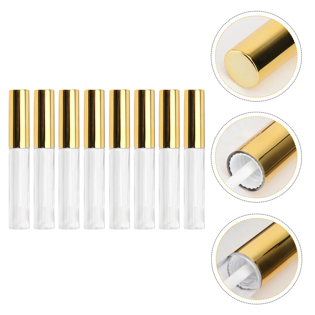 8pcs Empty Gloss Bottles Lightweight Mini Lipstick Containers For Travel Refillable Lip Color Tubes Diy Lip Glazes Holders