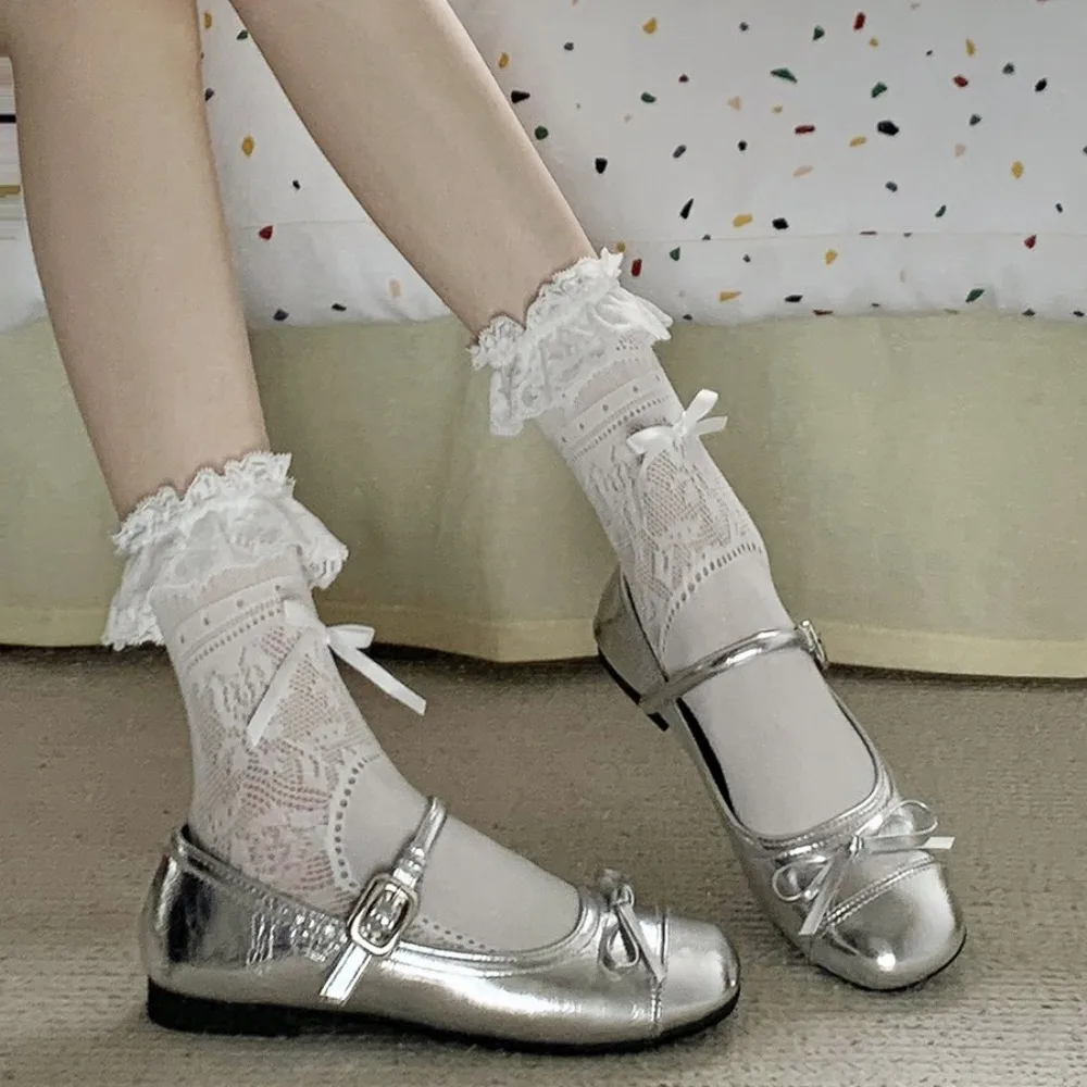 جديد Bowknot أحذية نسائية خفيفة الوزن عدم الانزلاق أحذية نسائية مريحة دمية الكاحل حزام الباليه الشقق النساء