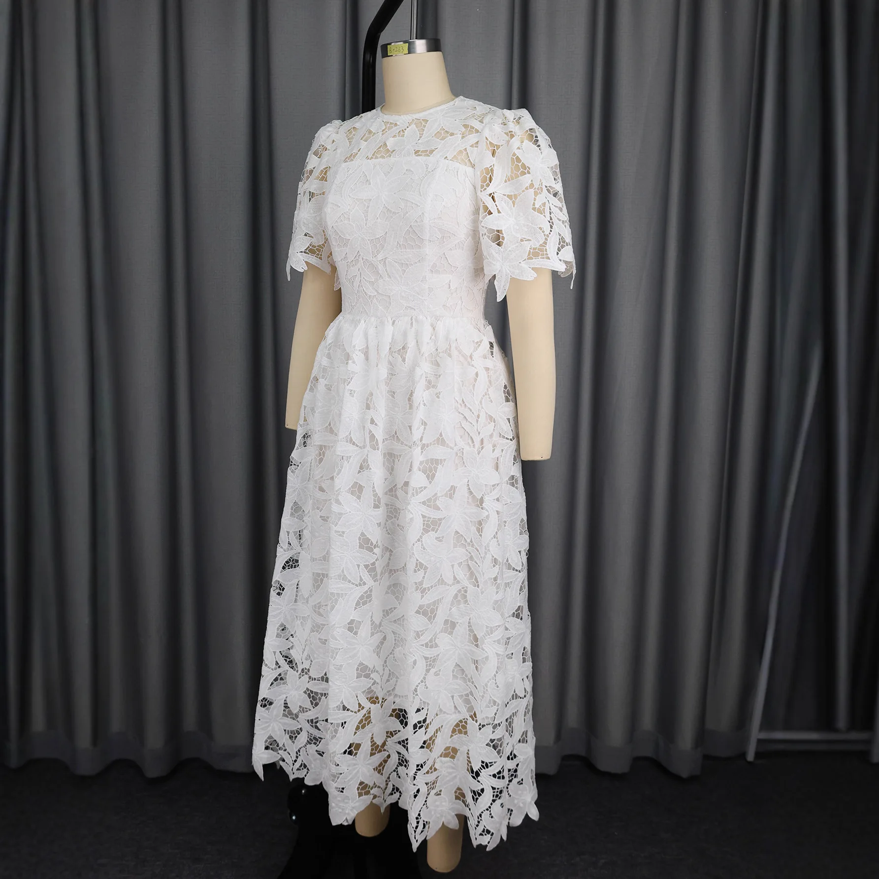 High-end-Rundhals Kleid Modische Elegante Spitze Sheer A-linie Abend Party Kleid 2025, Sommer Kleid Robe Vestido Frauen party