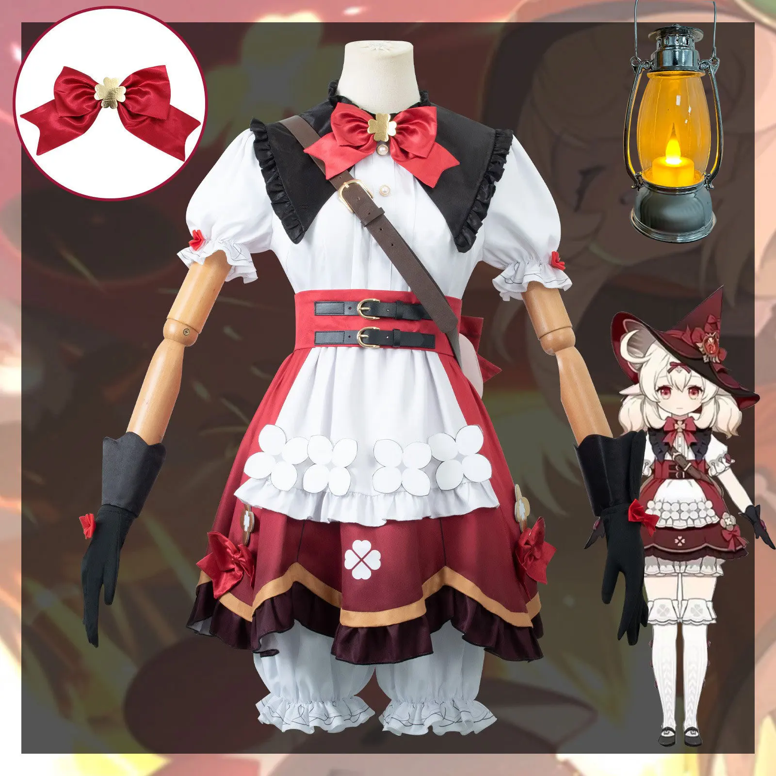 

Genshin lmpact witch Klee new skin cos dress women lovely witch cosplay game animation