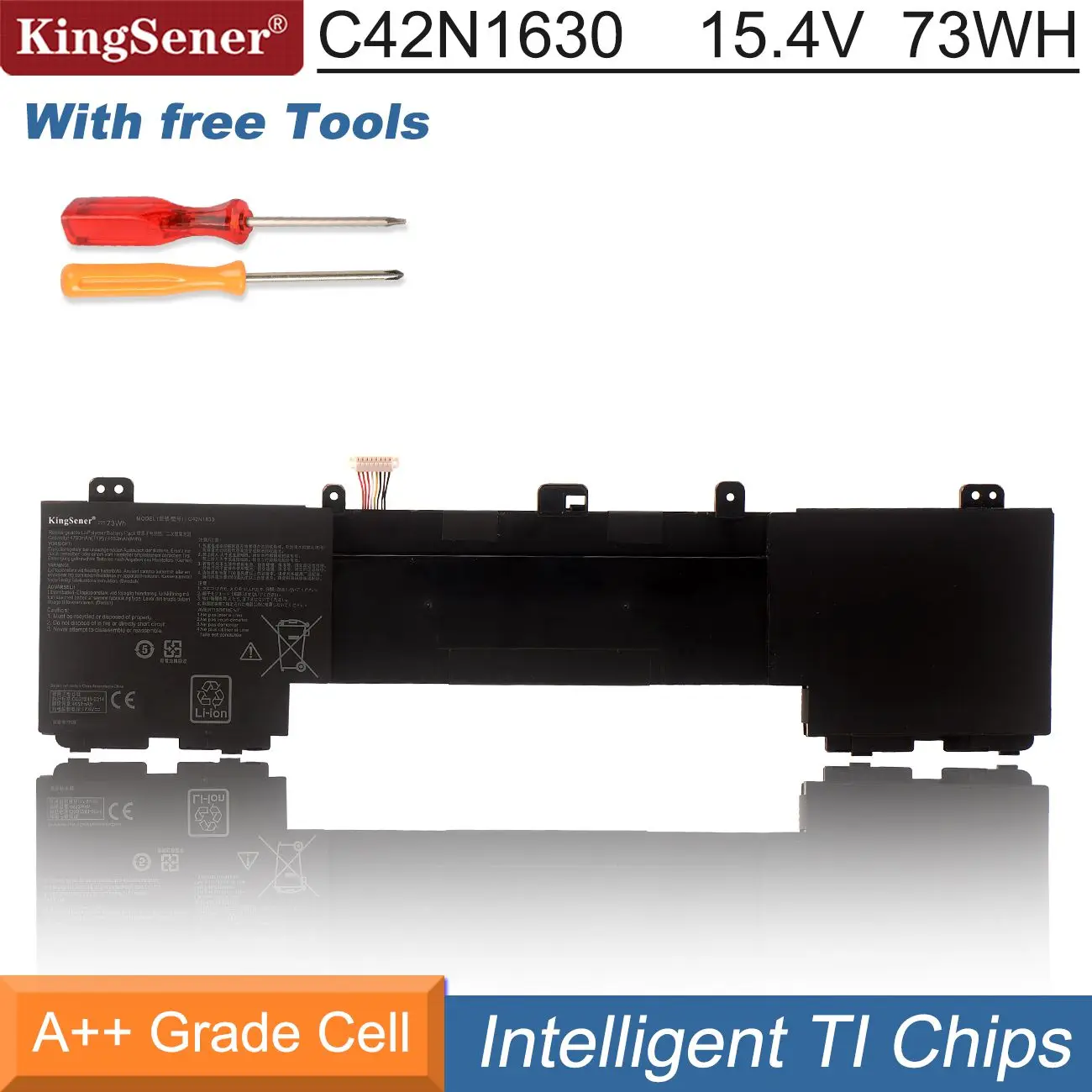 

KingSener C42N1630 73WH Аккумулятор для ноутбука Asus Zenbook Pro UX550 UX550VD UX550VE UX550VE-1A XH71 Series C42PHCH