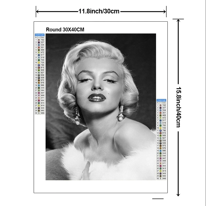 2024 New 5D DIY Marilyn Monroe Diamond Painting Kit Diamond Embroidery Color Oil painting handmade DIY Mosaic art home decor