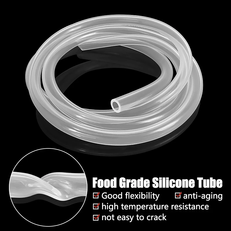 

Silicone Tube ID 15/16/18/20/25/30/40/45/50mm Food Grade Flexible Drink Tubing Pipes Temperature Resistance Nontoxic Transparent