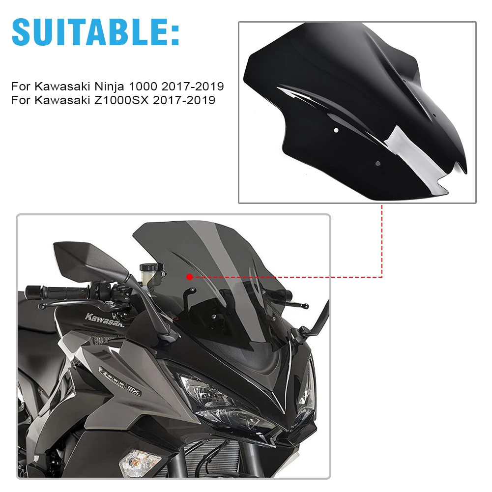 الزجاج الأمامي للمحرك لكاواساكي نينجا 1000XS ، Z zz1000 SX ، انحرافات الرياح ، صيحات الرياح ،
