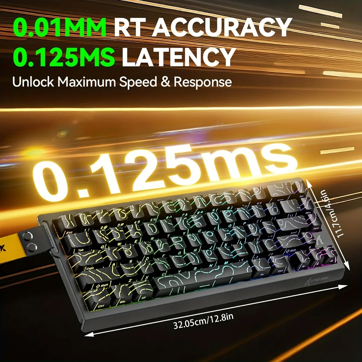 ATTACK SHARK X68HE لوحة مفاتيح ميكانيكية للألعاب بمفتاح مغناطيسي 60% سلكية TKL مع تشغيل قابل للتعديل بدقة 0.01 مم RT