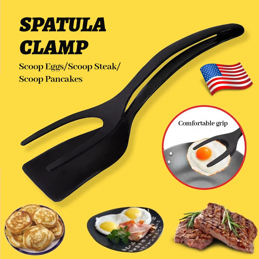 Silicone Two-In-One Omelette Making Clamp Practical Egg Spatula US