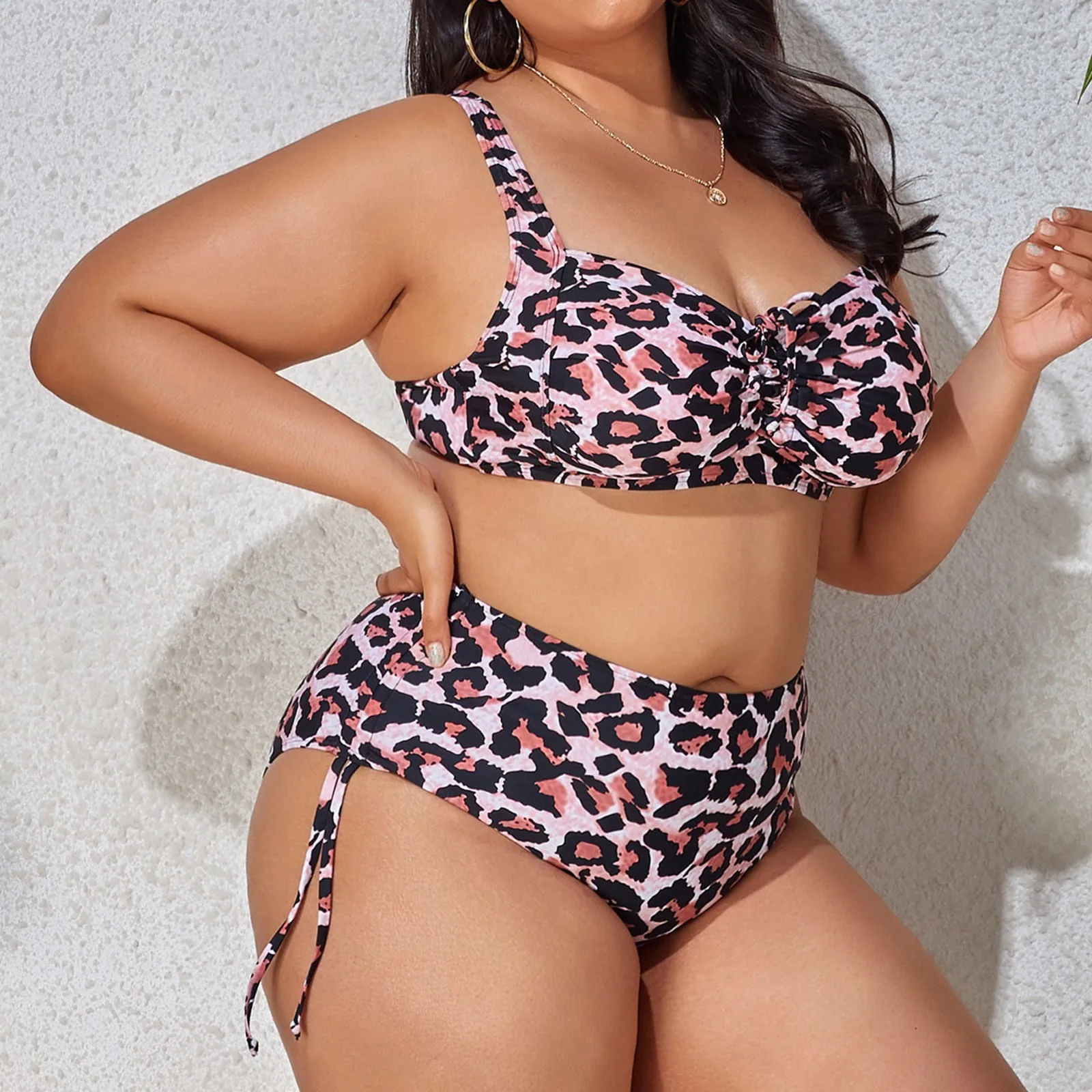 2024 New Plus Size Swimwear For Women Swimsuit Large Bathing Suits Two-Piece High Waist Push Up Bikini Set Sexy Separate Stylish