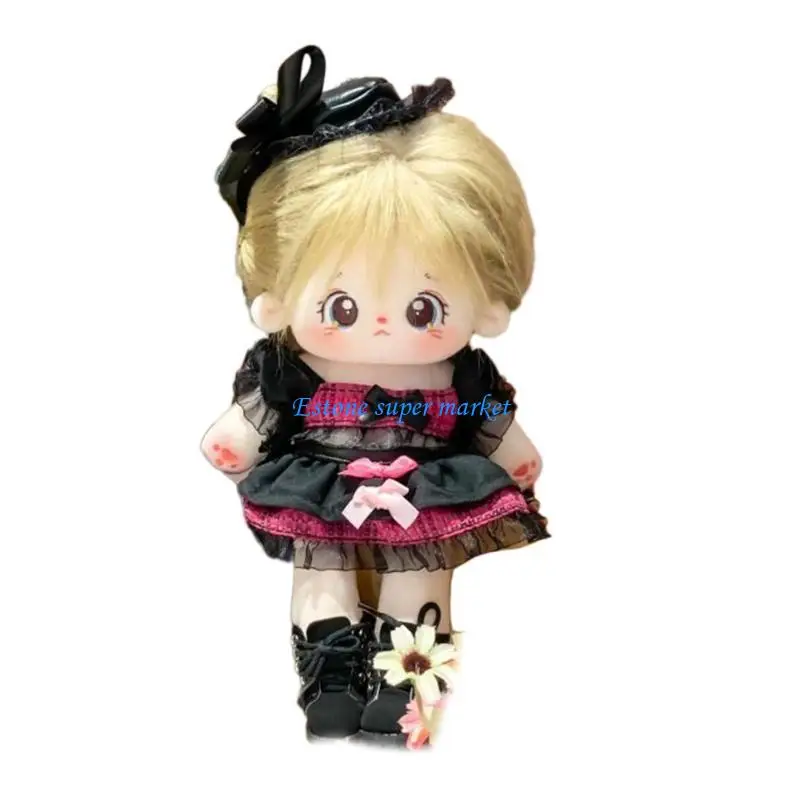 

090B 10’’ Simulation Baby Doll Reborns Toy Cotton Cloth Doll with DIY Hair Idol Doll for Children Fans Collectible Doll Gift