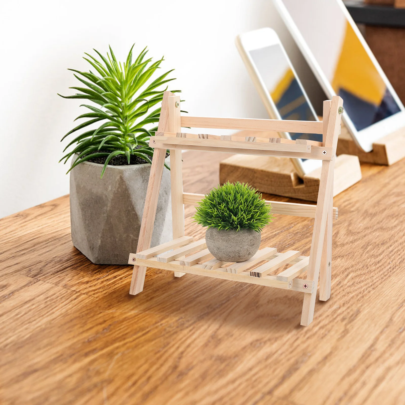 2-Tier Wooden Shelf For Bedroom Countertop Organizer Sundries Household Storage Holder Desktop Storage Rack Table Wood Rack