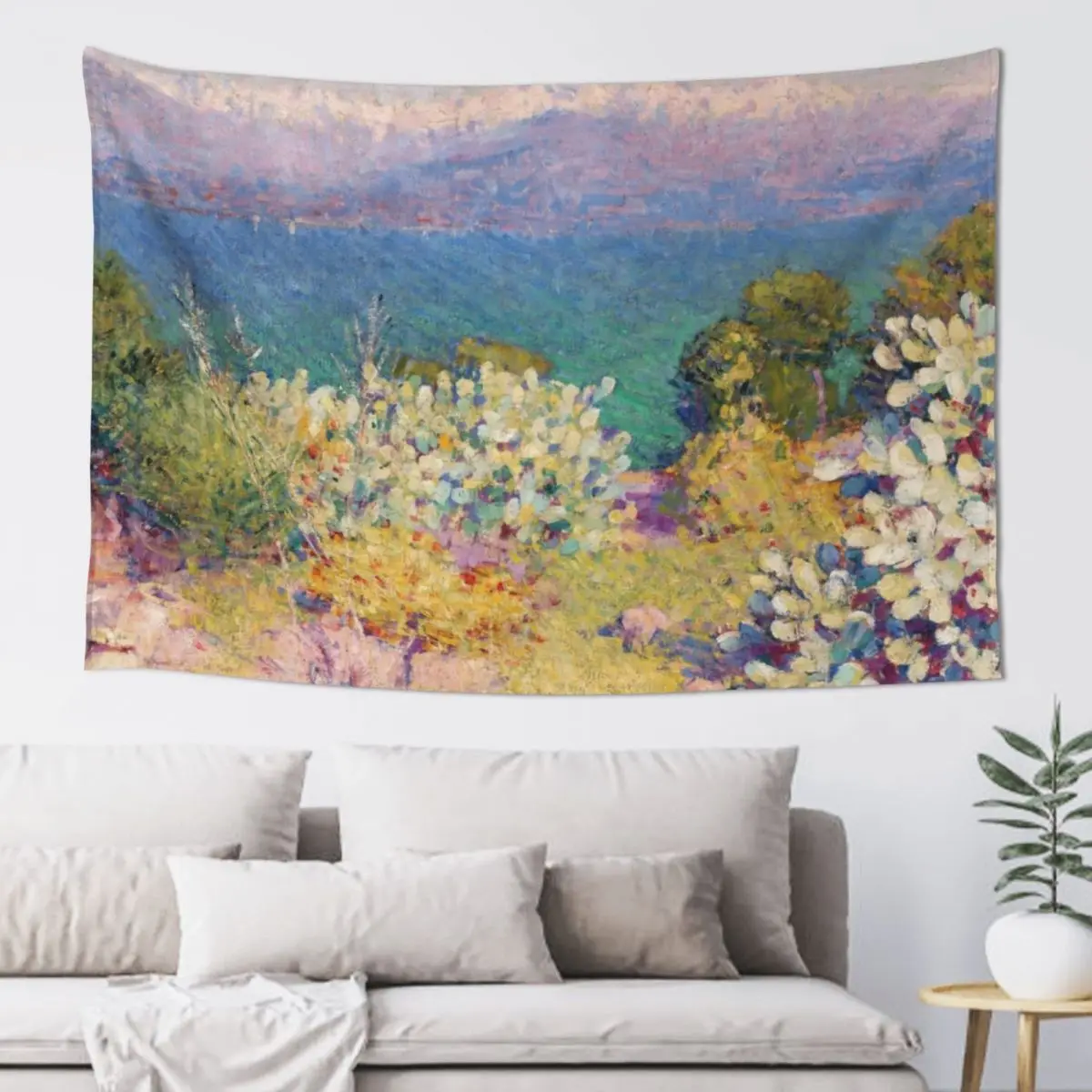

John Peter Russell - In the morning, Alpes Maritimes from Antibes Tapestry Decoration For Home Outdoor Decoration Tapestry