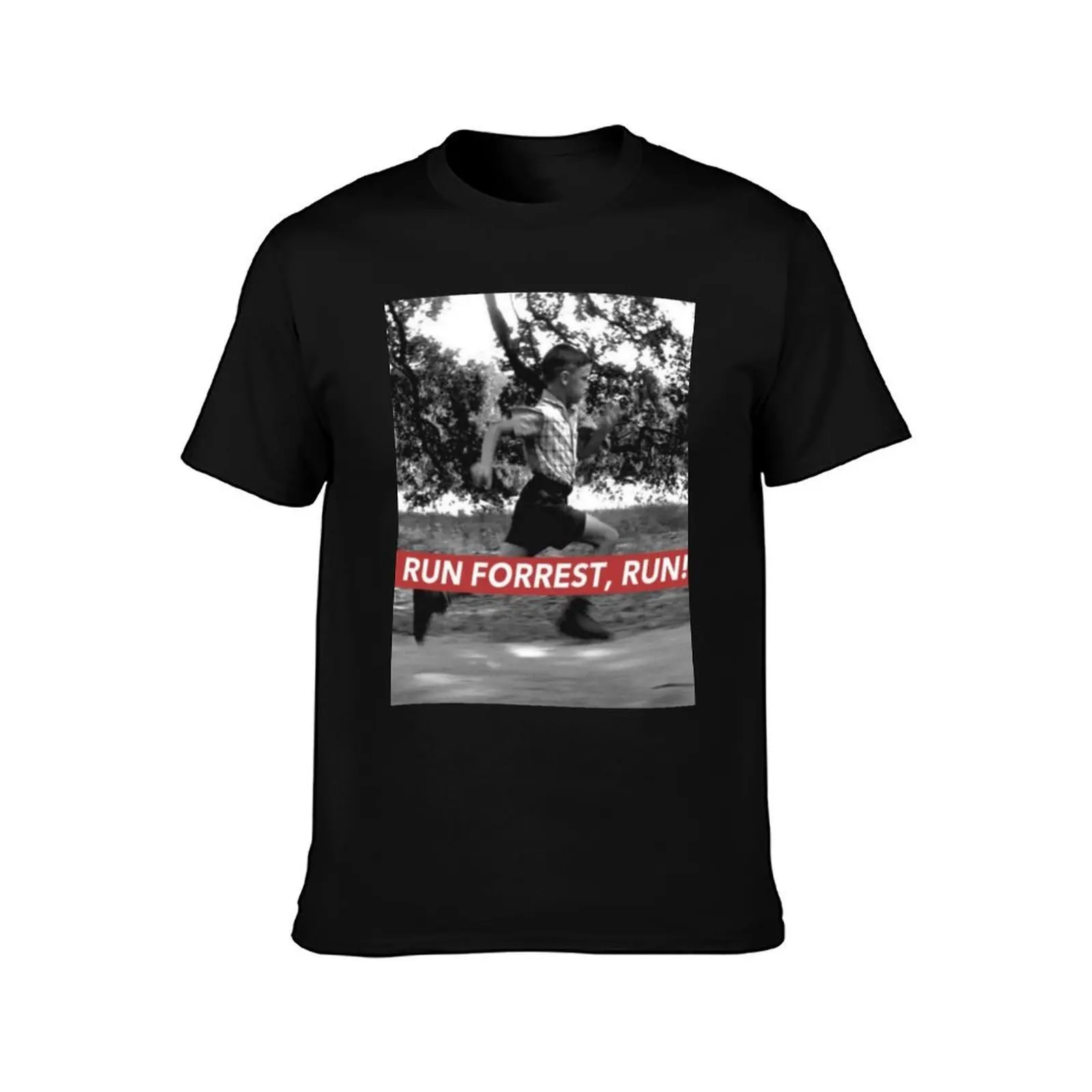 RUN FORREST, RUN! T-Shirt, Summer Casual Cotton Tee, Oversized Streetwear Tops, Vintage Graphic Print, Loose Fit Short Sleeve