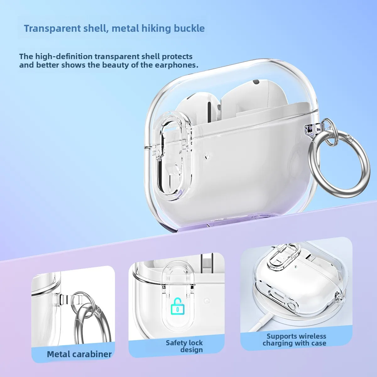 حافظة سماعة أذن فاخرة لهاتف سامسونج جالاكسي Buds 3 Pro غطاء صندوق شحن مقاوم للصدمات لهاتف سامسونج جالاكسي Buds 3 Buds 3 FE مع خطاف #6