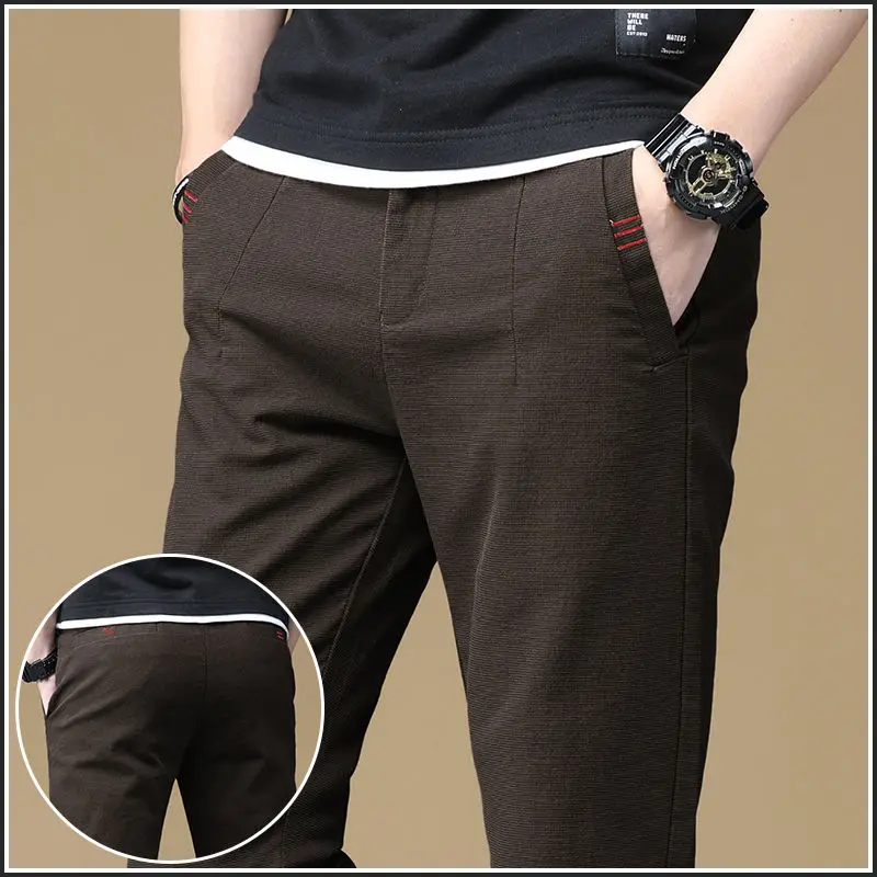 Spring Autumn Elegant Fashion Harajuku Slim Fit Trousers Loose All Match Sport Casual Pants Solid Pockets Straight Leg Pants