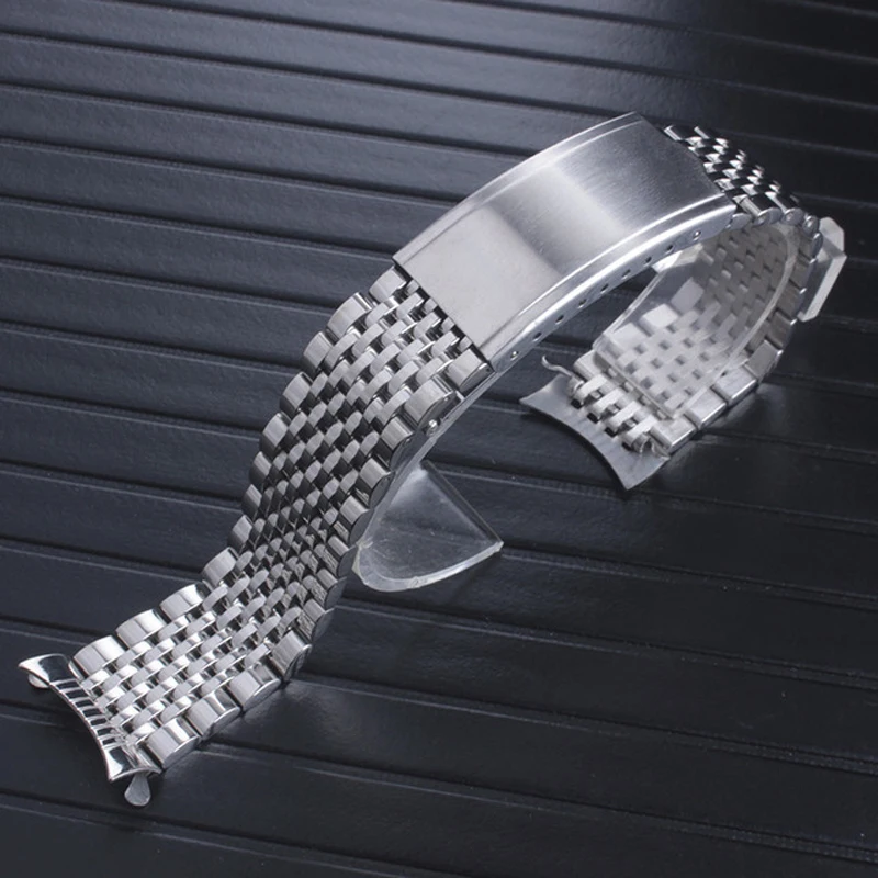 Watch Accessories Band Bead of Rice Watch Strap For Omega Seamaster watchband Curved End Stainless Steel Bracelet 18mm 19mm 20mm