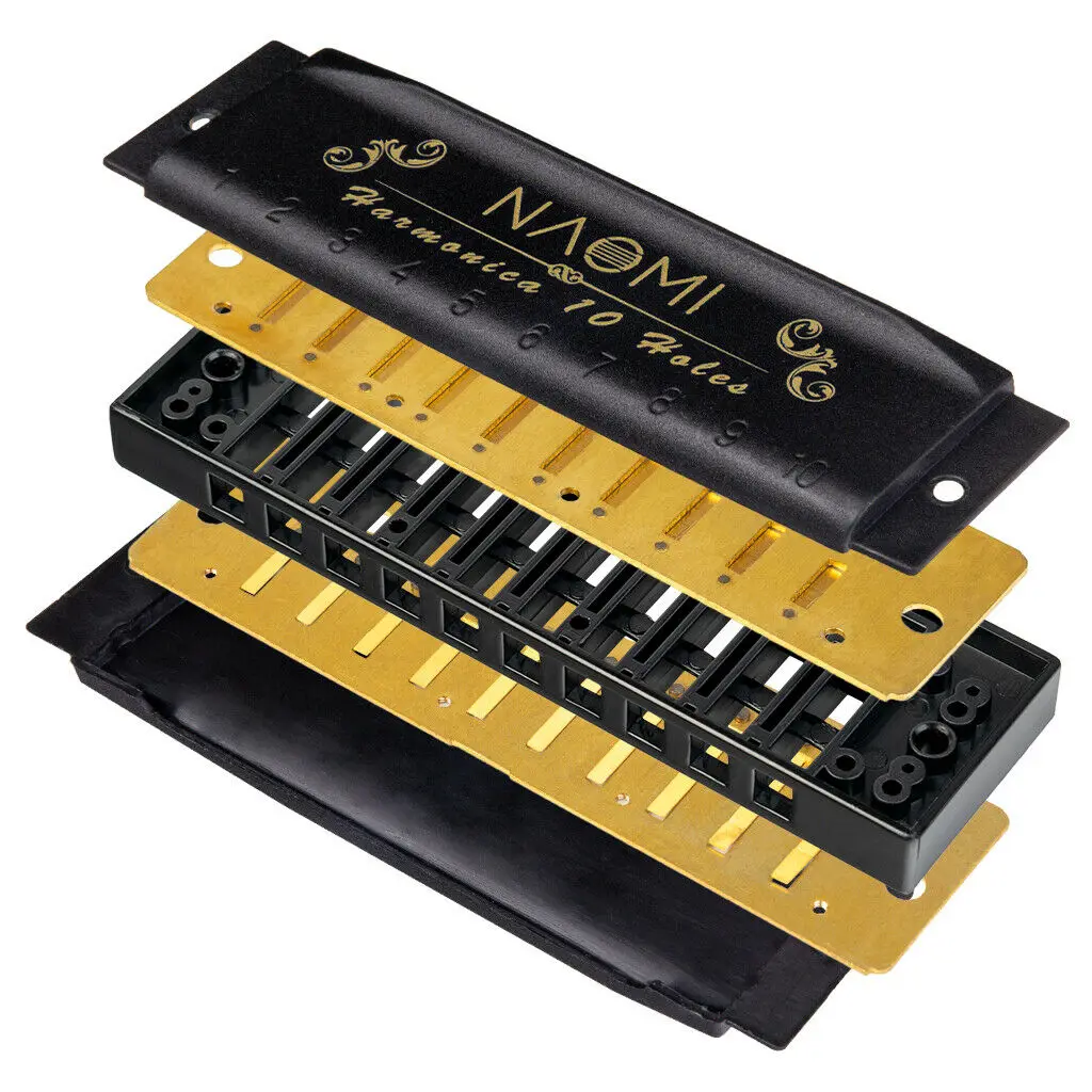 Mugig NAOMI Harmonica SET Piedmont Blues Seven Piece Harmonica Set With Protecting Case 7 Harmonicas Harp Packet Durable Perform