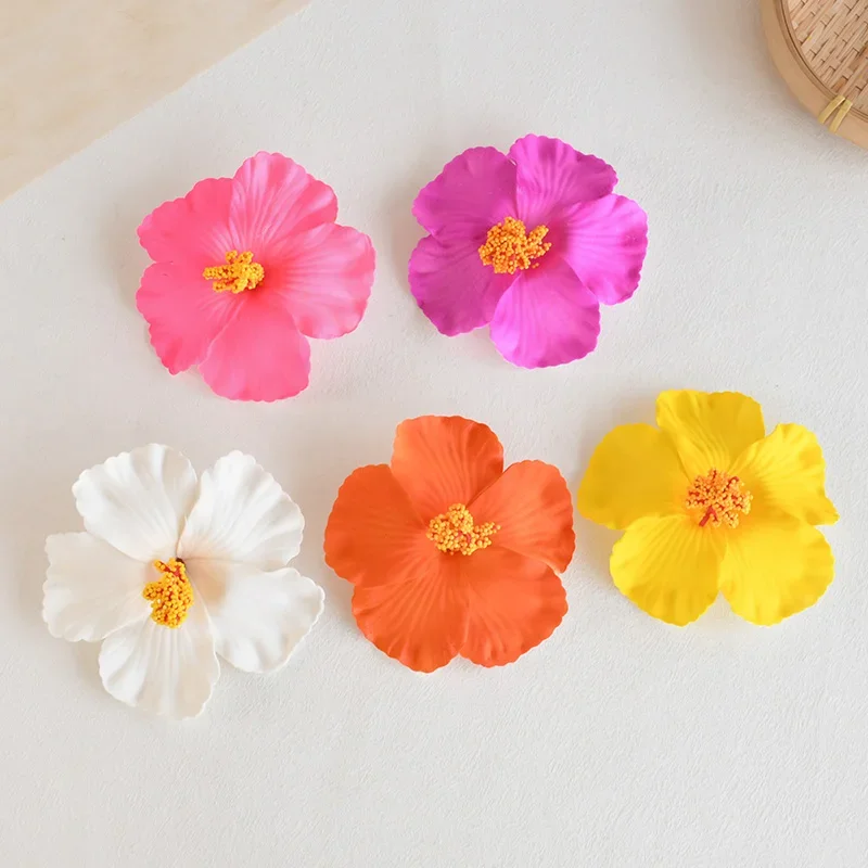 5/10 قطعة هاواي زهرة الكركديه الصيف الاستوائية الشاطئ حفلة عيد ميلاد الجدول الديكور DIY بها بنفسك الشعر ديكور الزفاف الزهور الاصطناعية