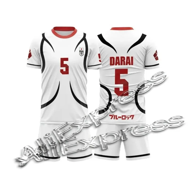 

Blue Lock Japan U20 White Cartoon Anime Cosplay Men Suits Jersey Summer Children Short Sleeve Set Fashion Women Sports Sets