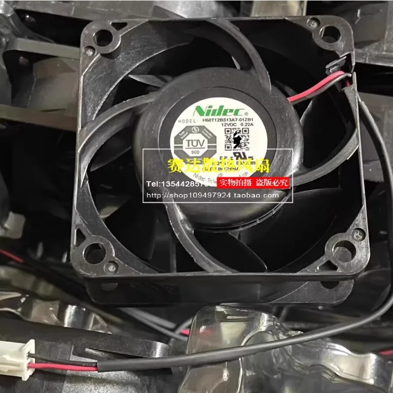 New Fan for NIDEC H60T12BS13A7-01ZB1 6025 12V 0.22A 6cm  60*60*25MM