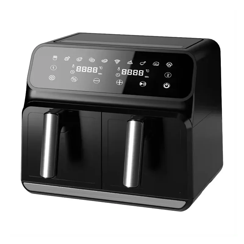 

New Design Black Electric Air fryer digital double basket 8L air fryer oven dual air-pots electric deep fryers oven