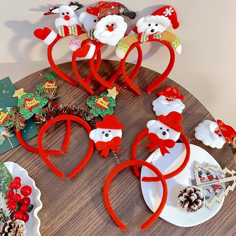 คริสต์มาสอุปกรณ์เสริมผมน่ารักการ์ตูน Santa Claus Antler Hairband สําหรับหญิงสาวน่ารักปาร์ตี้แถบคาดศีรษะผมผม Hoop