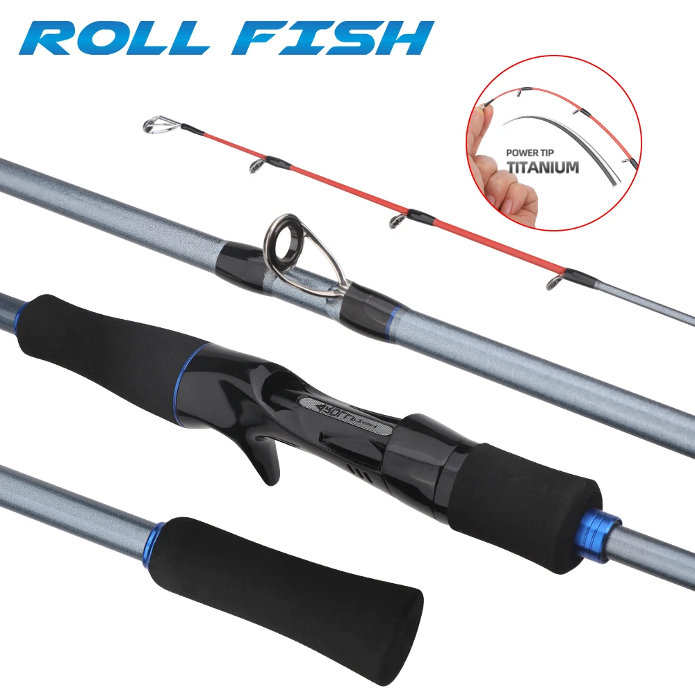 ROLLFISH 1,75M Titan-Spitze Oktopus-Tintenfisch-Castingrute aus Kohlefaser für Salzwasser-Bootsangeln, Leichte Slow-Jigging-Rute WT127g