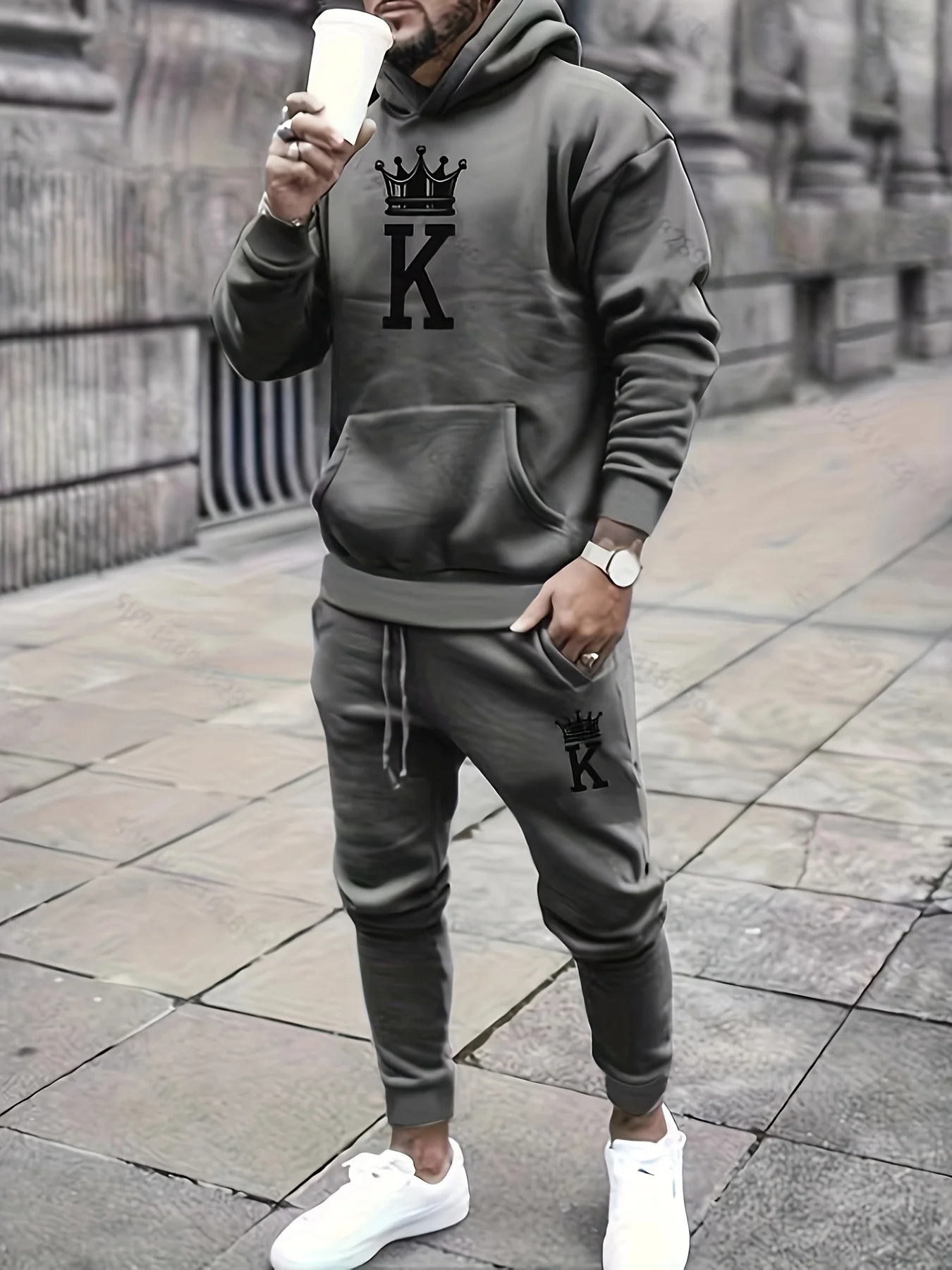 

Newest Hoodies Autumn Winter Men's Fashion Y2K Oversized Long Pant Men's Clothing Sets Sweatshirt+Trousers Sportswear