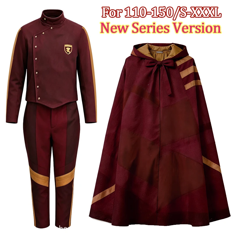 Disfraz de cosplay de Quidditch Gryffindor Harry Uniforme de la escuela de magia Hogwarts con capa con capucha, chaqueta y pantalones, para Halloween, carnaval y convenciones – Nueva Serie