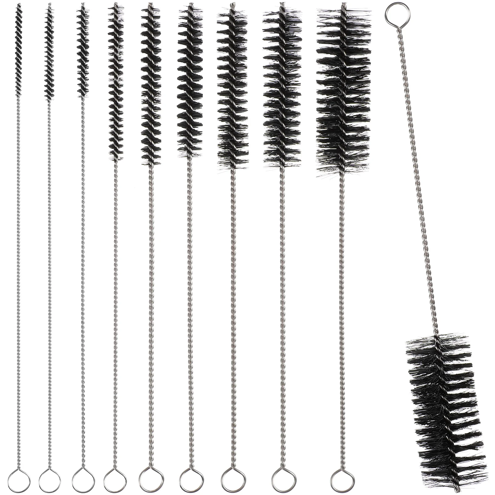 

10 Pcs Nylon Bottle Brush Cleaning Tools for Jewelry Straw Cleaner with Handle Long Super Tube Washing