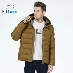 ICEbear 2023 new men casual jacket short Padded Jacket Windproof Outdoor for Winter Coat MWD3013I