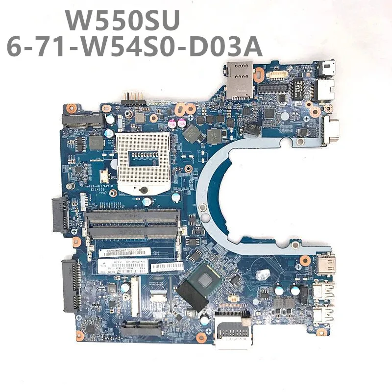 Free Shipping High Quality Mainboard For W550SU Laptop Motherboard 6-71-W54S0-D03A 6-77-W550SU10-D03A-14 DDR3 100% Full Tested