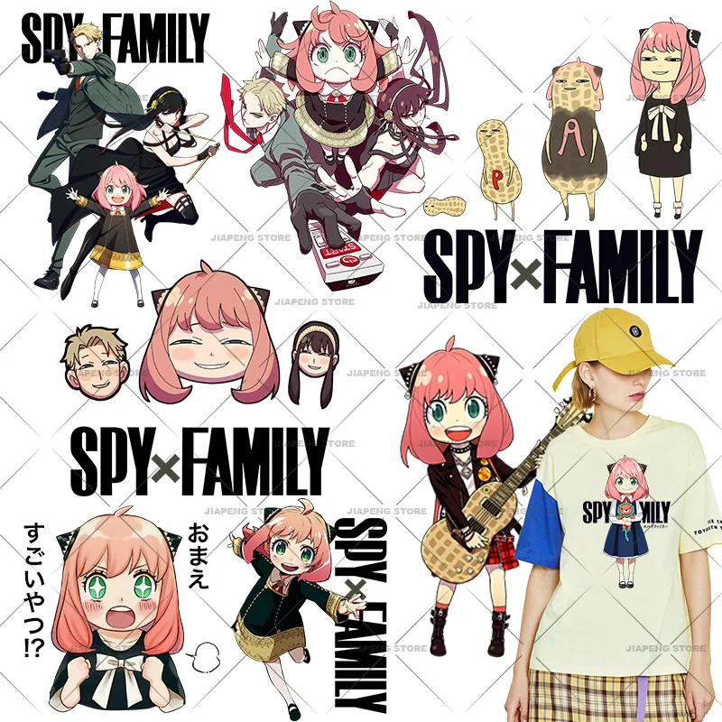 Anime Spy X Family Patches for Clothes Anya Print Heat Transfers Vinyl Stickers on Clothing Iron on Thermal Transfer Press DIY