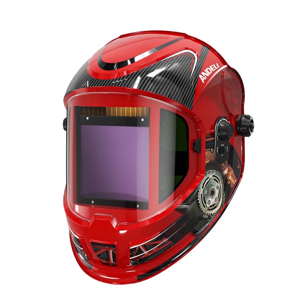 ANDELI Auto Darkening Welding Helmet True Color 4 Arc Sensor 1/1/1/2 Solar/Battery Powered Welder Mask for TIG MIG Welder