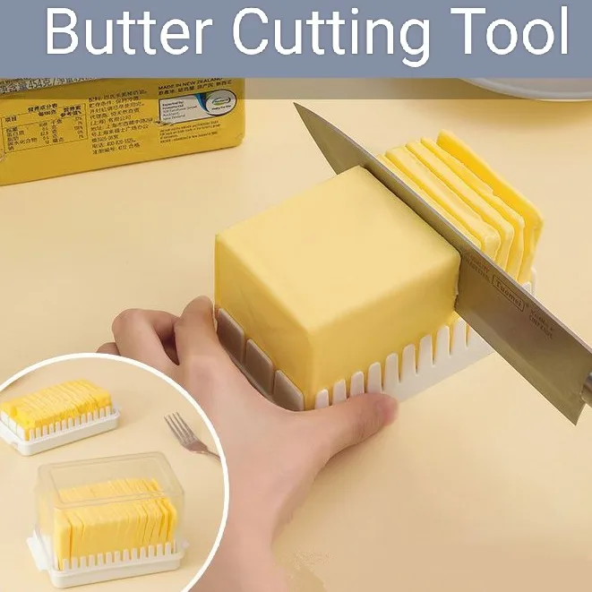 

Butter Cutting Tool Box Japanese-Style Covered Storage Box Plastic Rectangular Cheese Storage Box Kitchen Tools