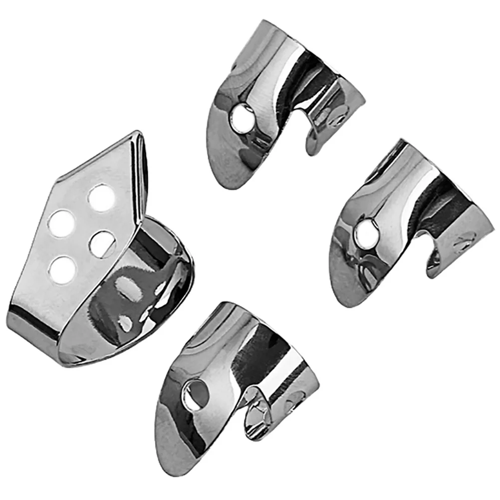 Bild 5: 4 Stücke Metall Gitarre Finger Picks Modische Auffällige Langlebige Langlebige Instrument Zubehör Banjo Picks