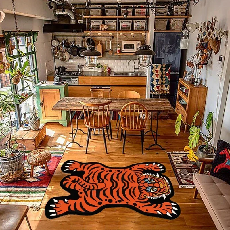 Carpet Living Room Cute Cartoon Tiger Decor Carpets Children Bedroom Bedside Large Area Rug Home Decoration Cloakroom Foot Mat