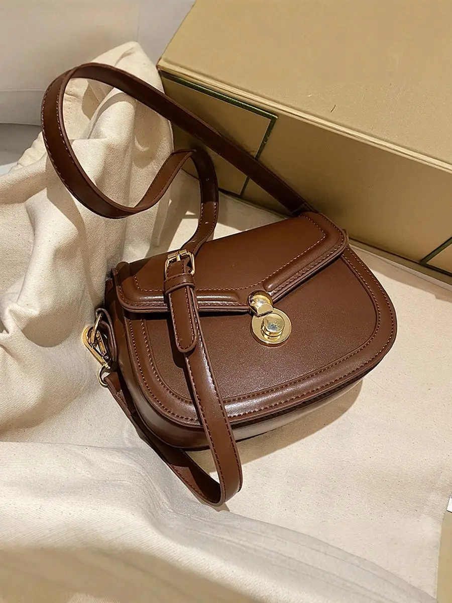 This Year's Popular Bag Women 2024 New Fashion Fashion High Sense Western Sle All-Match Shoulder Popular Online Square Slin...