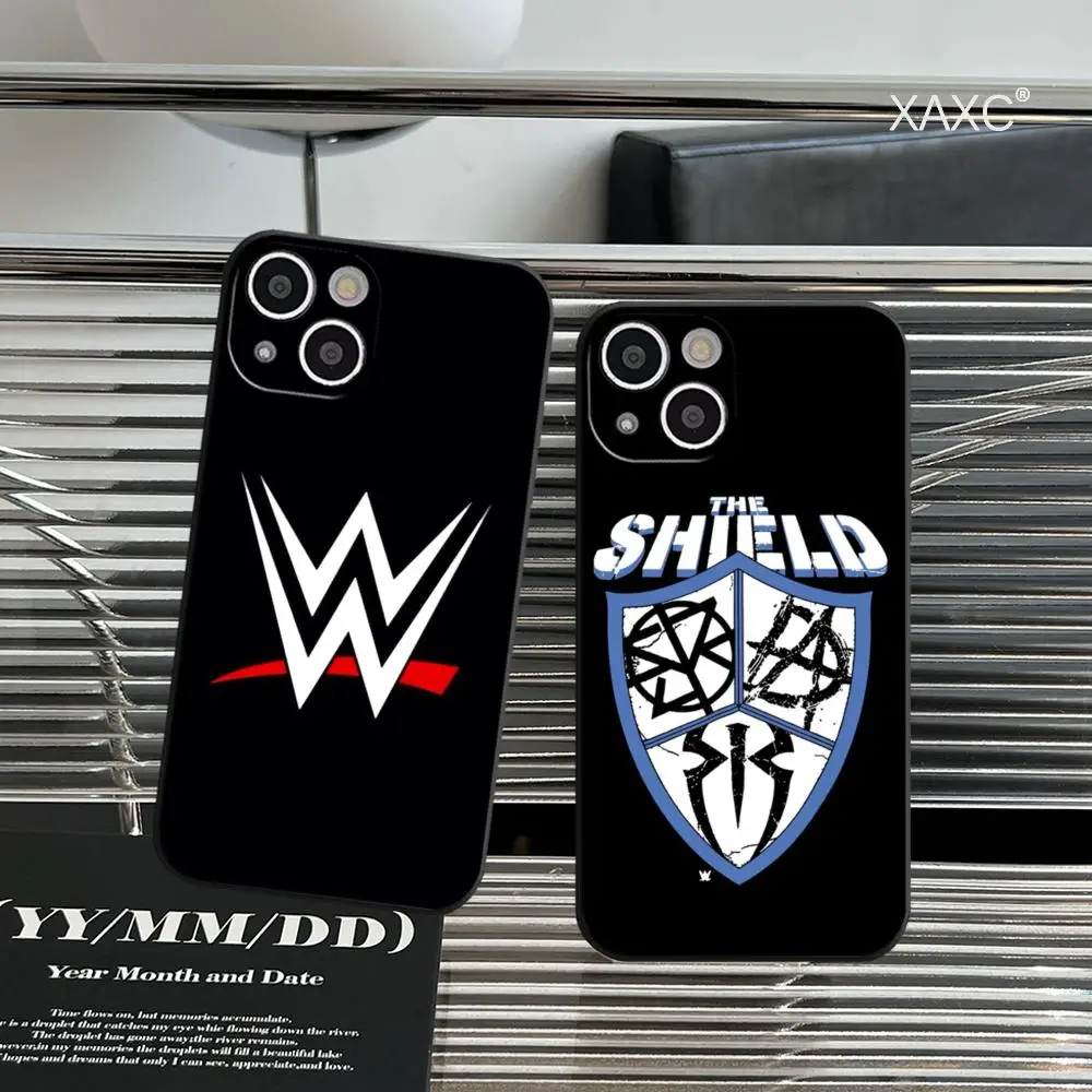 WWE The S-Shield Phone Case for Iphone 15 14 12 11 13 Pro Max Mini X XR XS 7 8 Max SE 2020 Soft Dark Skeleton Phone Covers