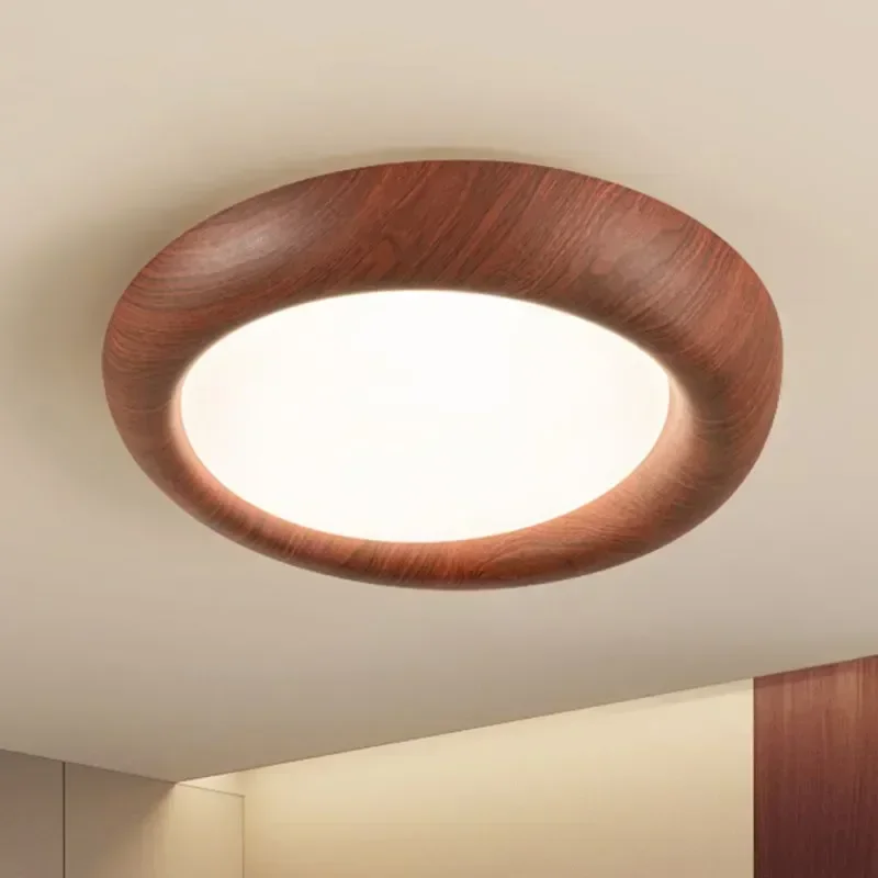 Imagem -02 - Nordic Led Full Spectrum Ceiling Light Acrílico de Madeira Cor Nogueira Cor de Madeira Original Lâmpadas para Quarto Estudo