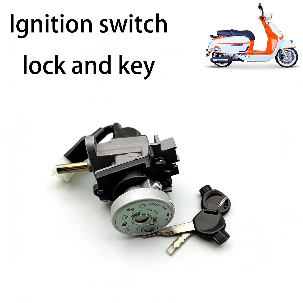 

Ignition Switch Lock and Key, Motorcycle Ignition Switch, Wired Key, Electric Lock, Lock Set, Suitable for Longjia Victoria Sixties150 300
