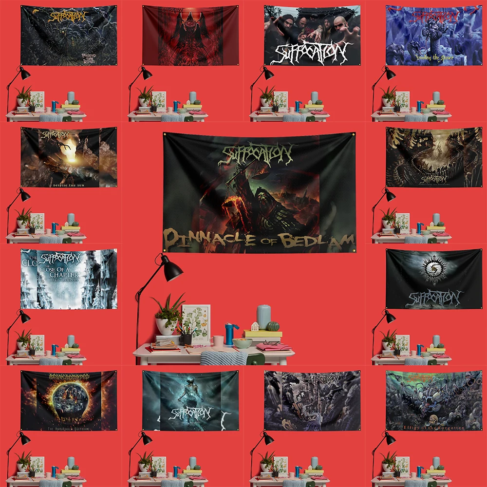 

Suffocation Inspired Rock Music Flag 3x5 FT 90x150cm Polyester Decorative Banner Tapestry For Music Fans Bedroom Wall Decoration