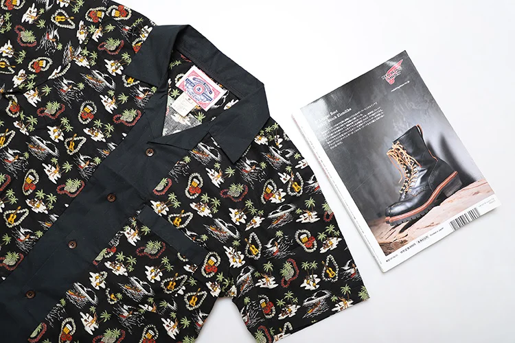 

Sailor Johnny Hawaiian ort Sve Retro Bowling irt Cotton Youth Faion Summer Thin Stand Fit Daily Wear Japanese Sle