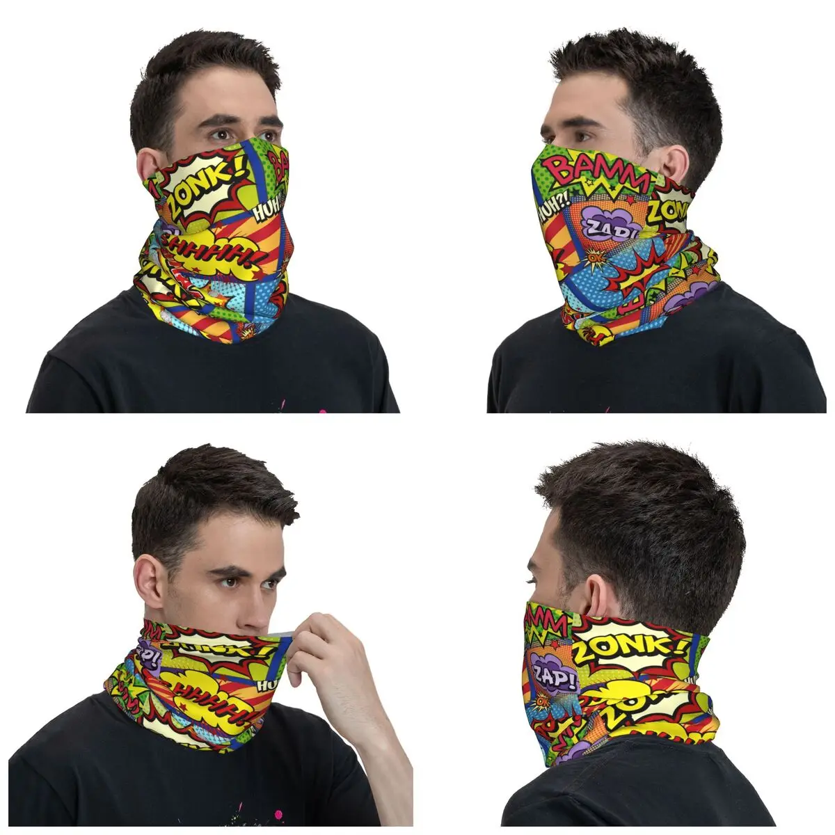 Custom Superhero Cartoon Anime Movie Bandana Neck Gaiter for Ski Camping Women Men Wrap Scarf Balaclava Warmer