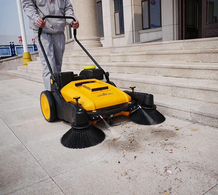 Hand Push Sweeping Machine  Road Sweeper Electric Floor Sweeper Street Sweeping Machine   with Vacuum and Water Spray