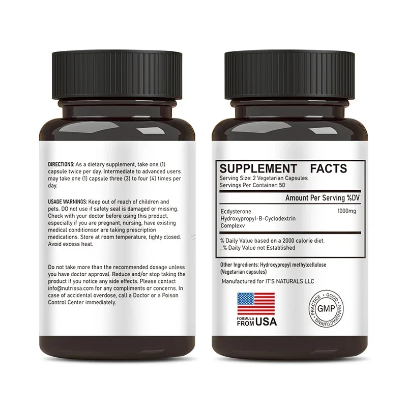 Ecdysterone Capsules - Support Metabolism, Help Build Muscle, Burn Fat and Enhance Male Health