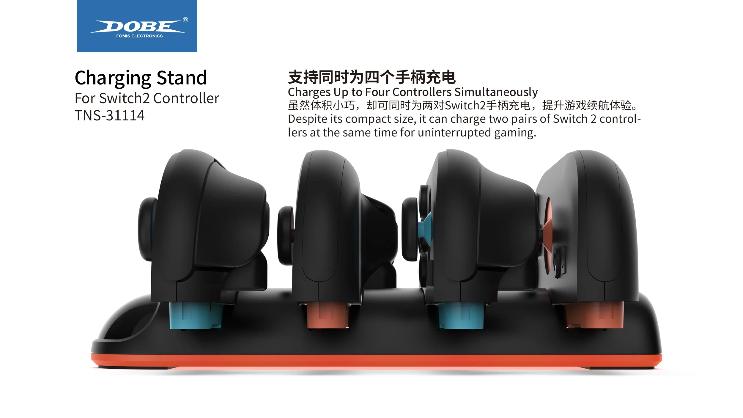 TNS-31114 Für Switch2 Joy Controller Ladestation mit LED-Anzeige Licht für Switch 2 Linker und rechter Griff in 1 Ladestation